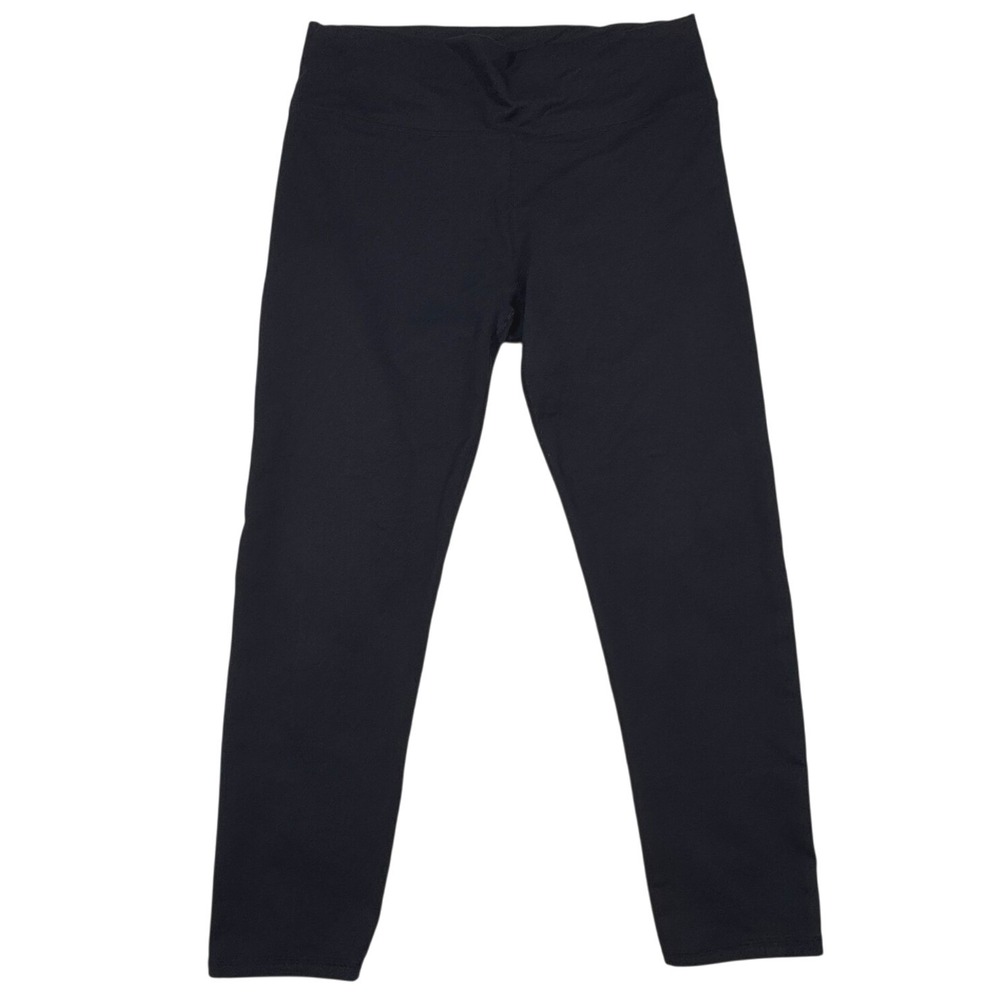 Fabletics Black Cropped Leggings High Waisted Yoga Pants Interior Pocket Small